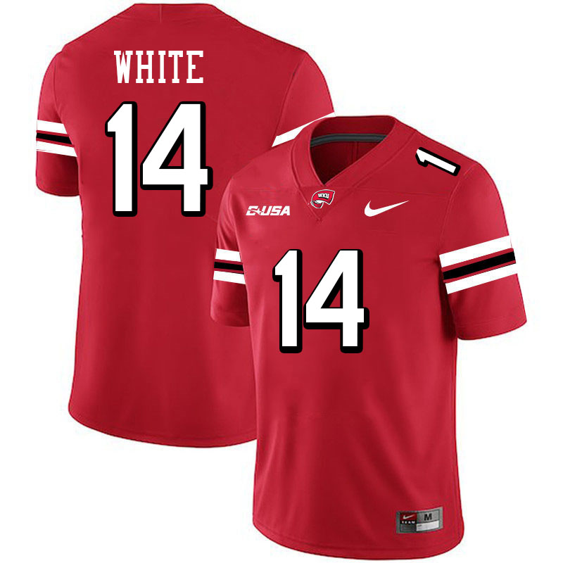 Mike White WKU Jersey,Western Kentucky Hilltoppers #14 Mike White Jersey Youth-Red